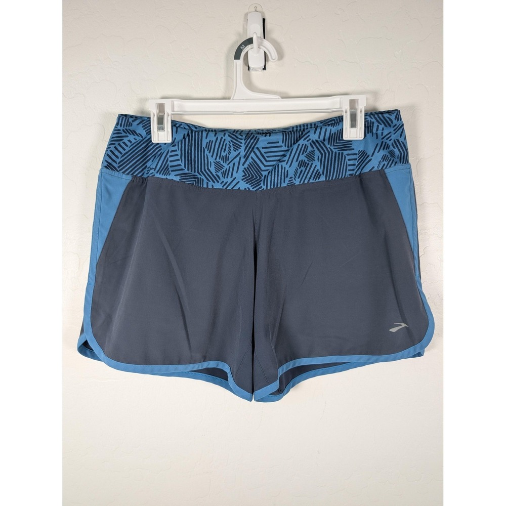 Brooks‎ Shorts Womens Medium Gray Athletic Running Lined Drawstring Zip Pocket